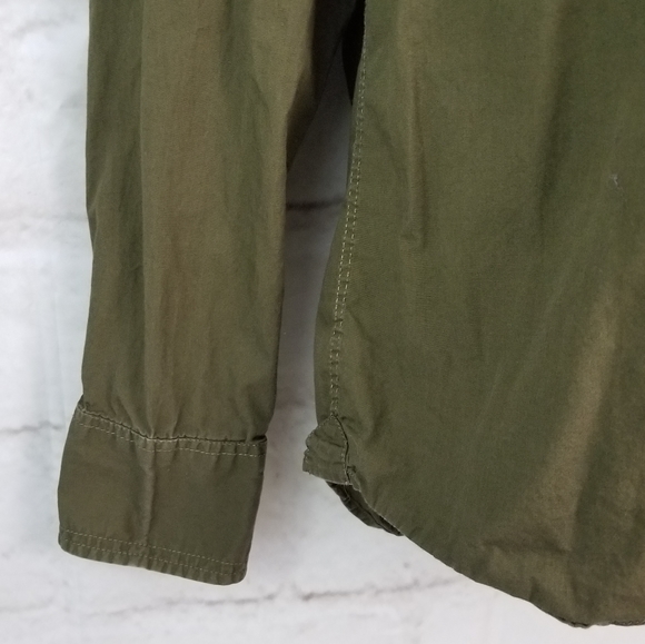 Bluenotes L Army Green Slim-Fit Button-Down Shirt - Picture 3 of 10